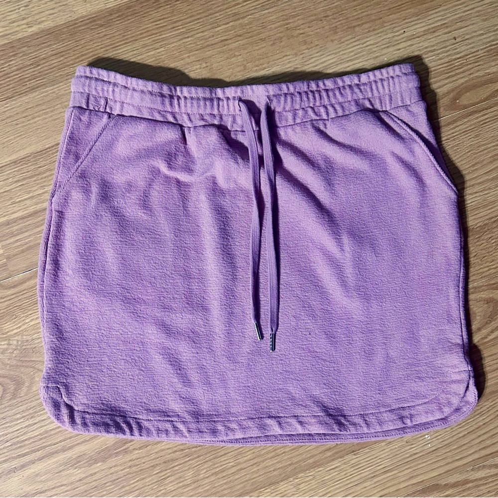 Women’s Small pull on mini skirt drawstring light pink/purple color